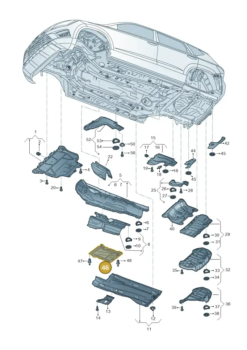 5Q0825230H — Volkswagen T-Roc (2017-2025) diagram 813825000, position 46