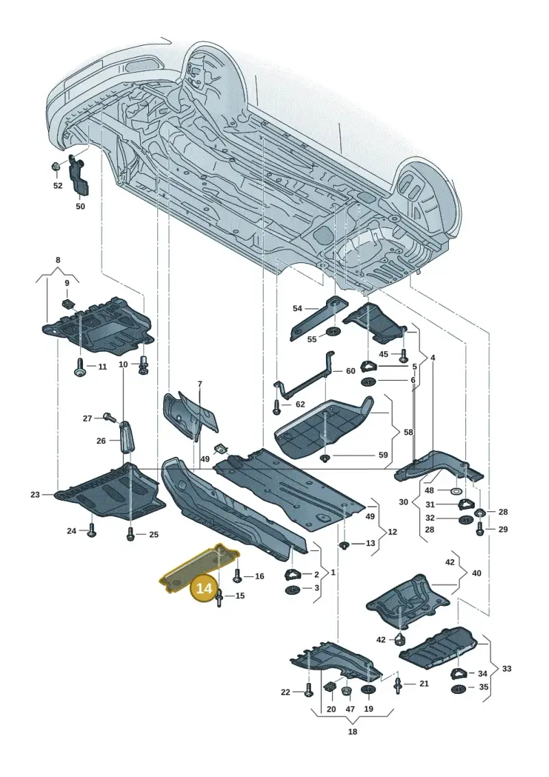 5Q0825230K — Volkswagen Golf 2.0 BlueMotion (2019-2024) diagram 5h0825000, position 14
