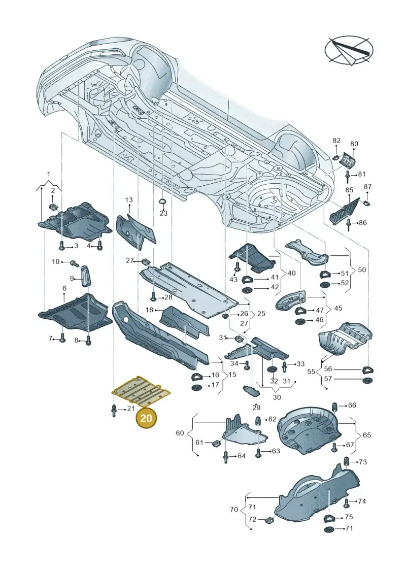 5Q0825230K — Volkswagen Arteon (2017-2023) diagram 793825000, position 20