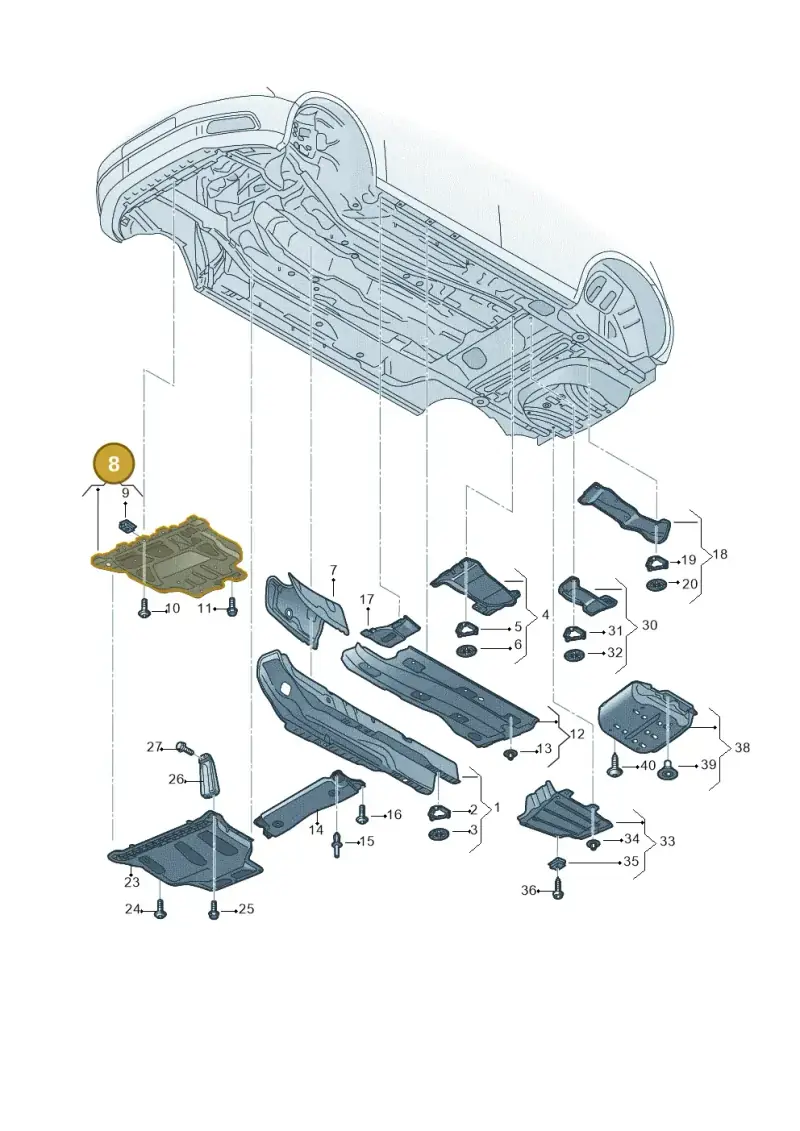 5Q0825235C — Volkswagen Golf Estate 1.4 (2014-2017) diagram 763825000, position 8