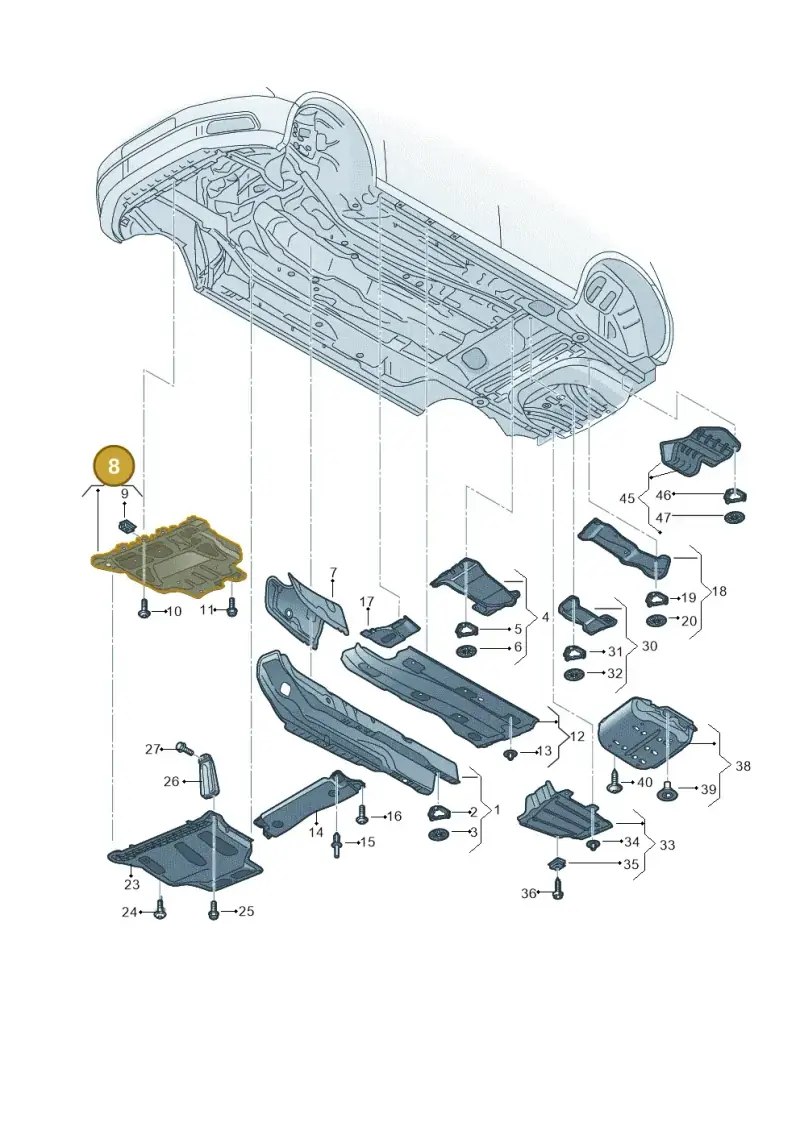 5Q0825236F — Volkswagen Golf 2.0 (2016-2020) diagram 827825500, position 8