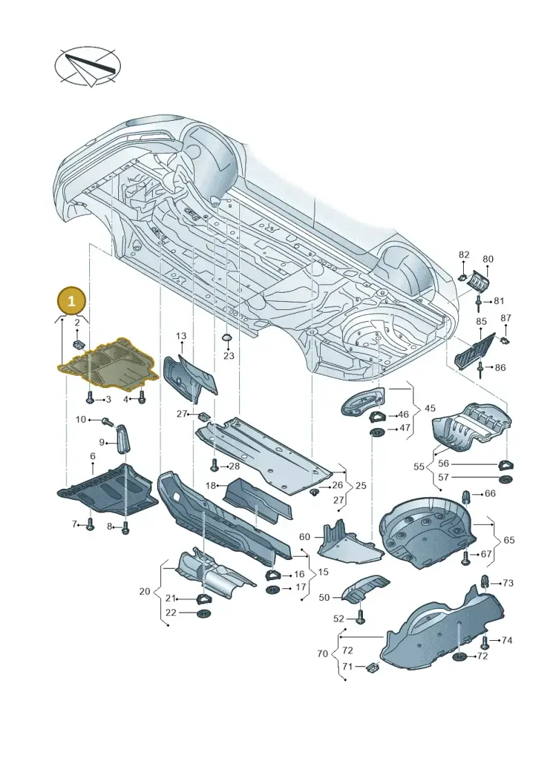 5Q0825236R — Volkswagen Arteon (2017-2023) diagram 793825100, position 1