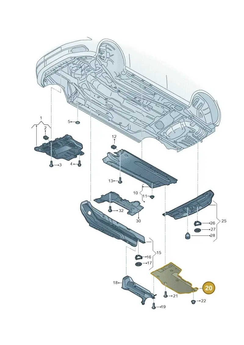 5Q0825505F — Volkswagen Golf 2.0 BlueMotion (2019-2024) diagram 746825200, position 20