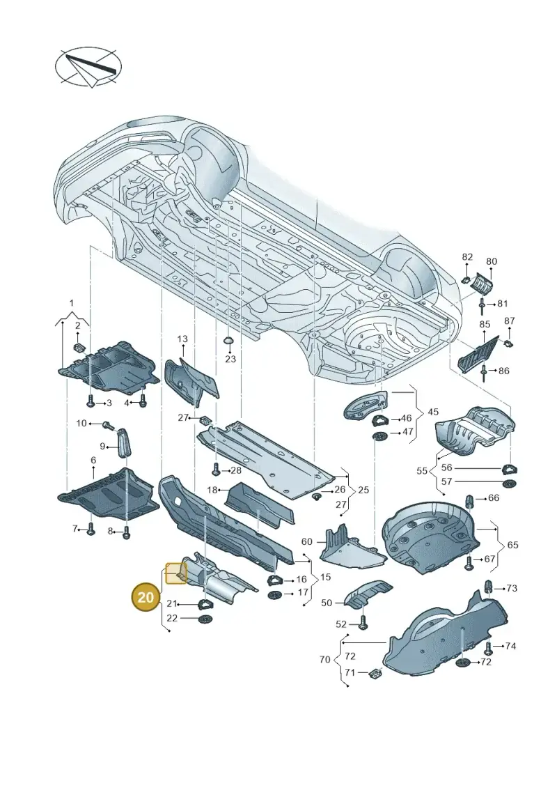 5Q0825613D — Volkswagen Arteon (2017-2023) diagram 793825100, position 20