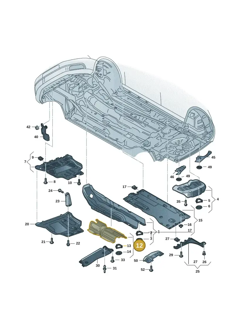 5Q0825613F — Volkswagen Golf 2.0 BlueMotion (2019-2024) diagram 5h0825010, position 12