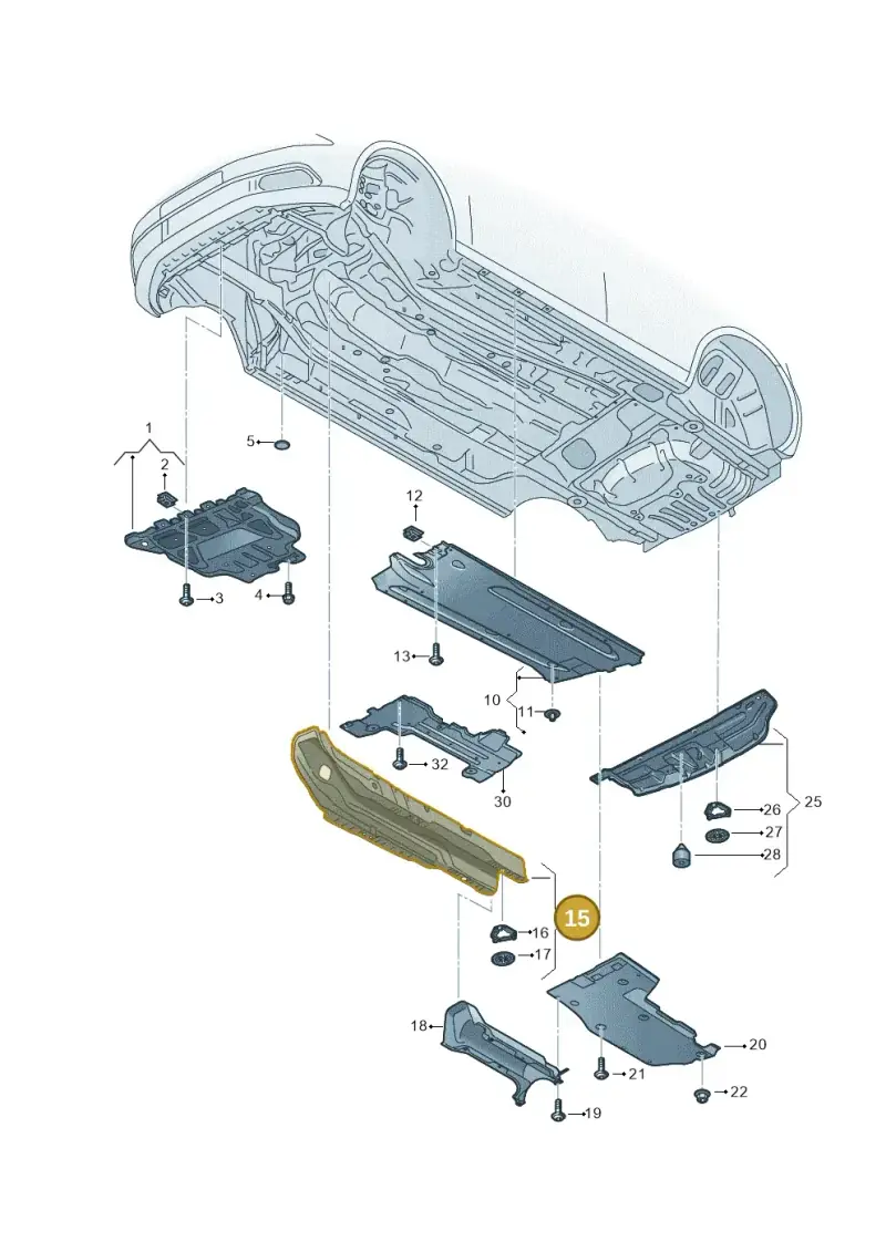 5Q0825661BL — Volkswagen Golf 2.0 BlueMotion (2019-2024) diagram 746825200, position 15