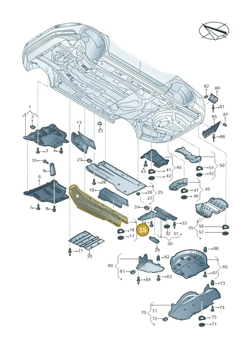 5Q0825661BN — Volkswagen Passat saloon (2014-2024) diagram 793825000, position 15