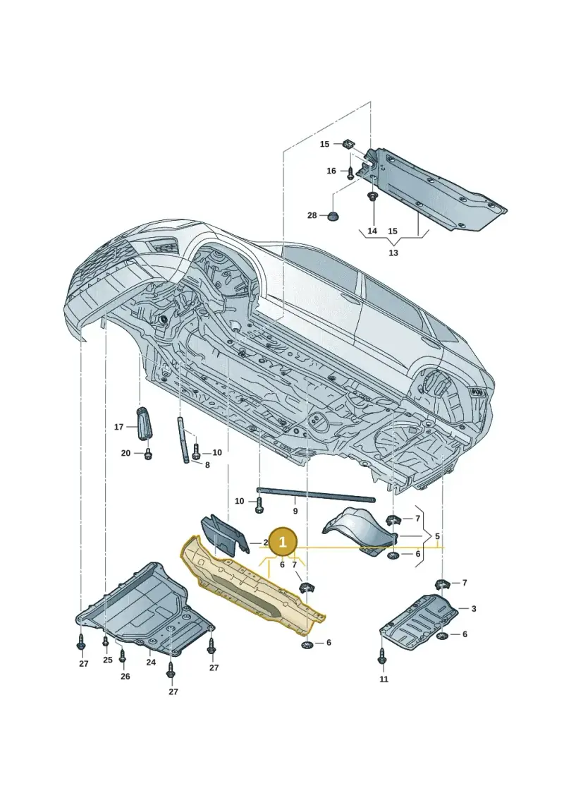 5Q0825661BS — Volkswagen T-Roc convertible 1.5 (2019-2024) diagram 2gk825000, position 1