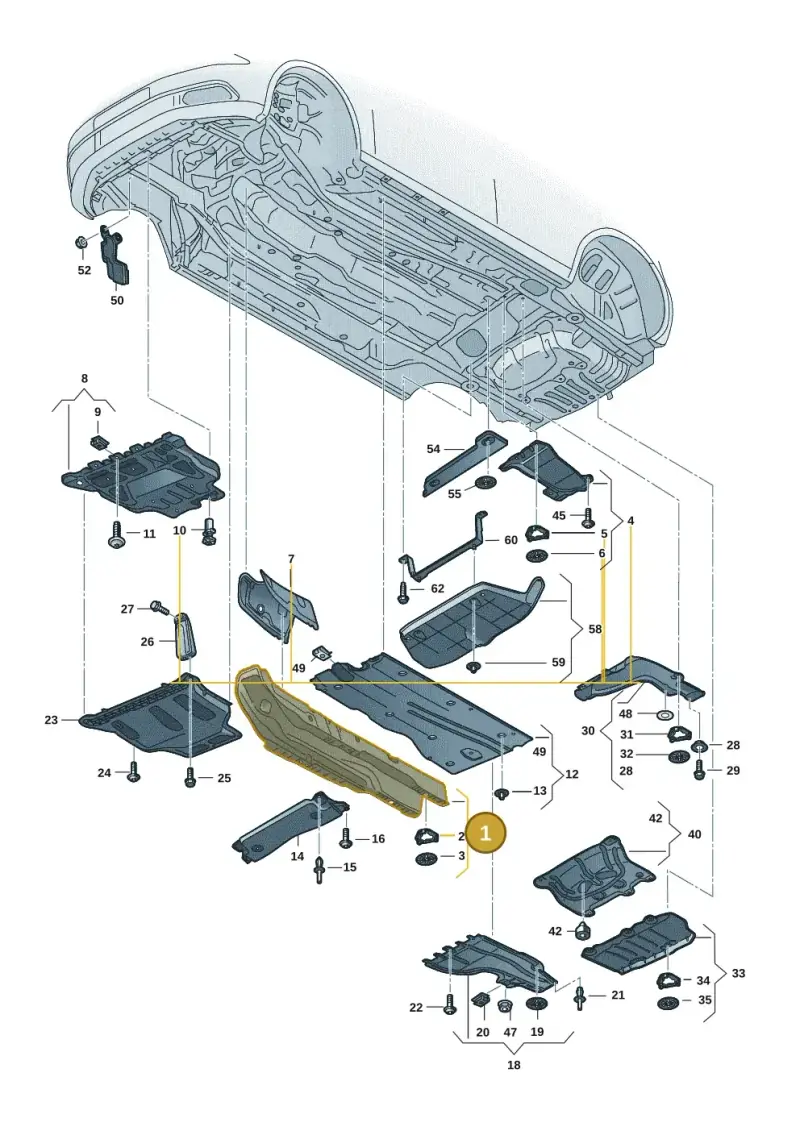 5Q0825661BS — Volkswagen Golf 2.0 BlueMotion (2019-2024) diagram 5h0825000, position 1