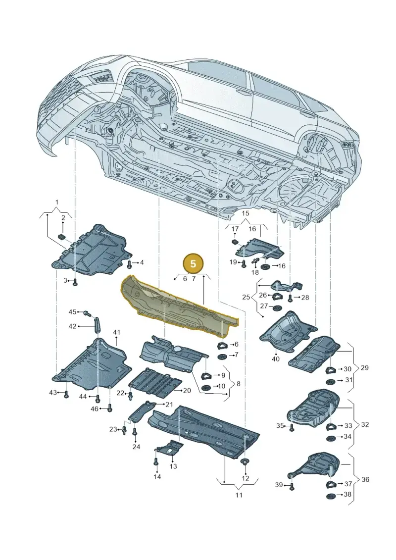5Q0825661CA — Volkswagen Taos 1.4 (2020-2024) diagram 893825000, position 5