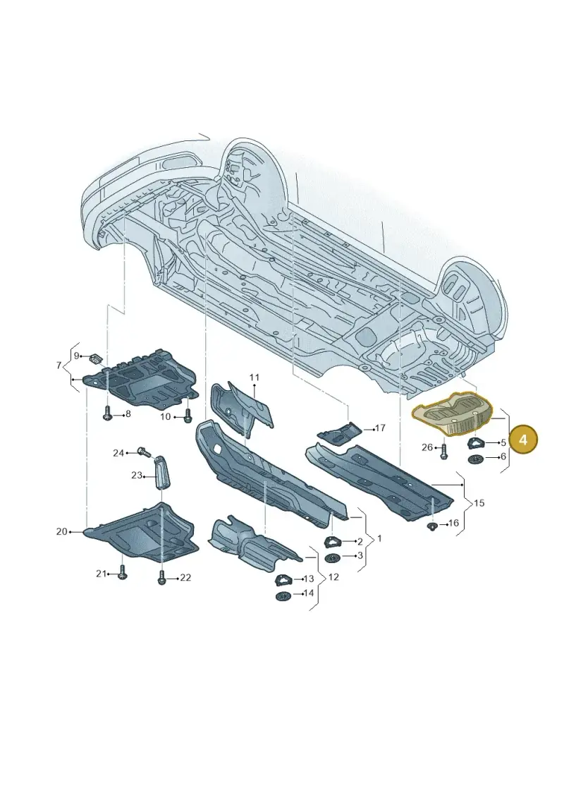 5Q0825701J — Volkswagen Golf 2.0 (2016-2020) diagram 746825100, position 4