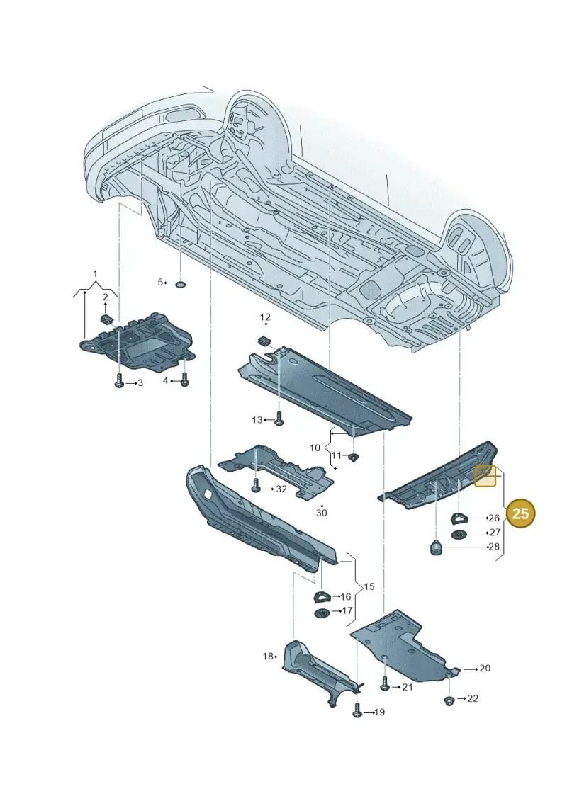 5Q0825701K — Volkswagen Golf 1.4 BlueMotion (2012-2017) diagram 746825200, position 25