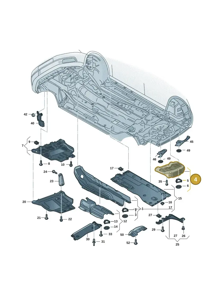 5Q0825701L — Volkswagen Golf 2.0 BlueMotion (2019-2024) diagram 5h0825010, position 4