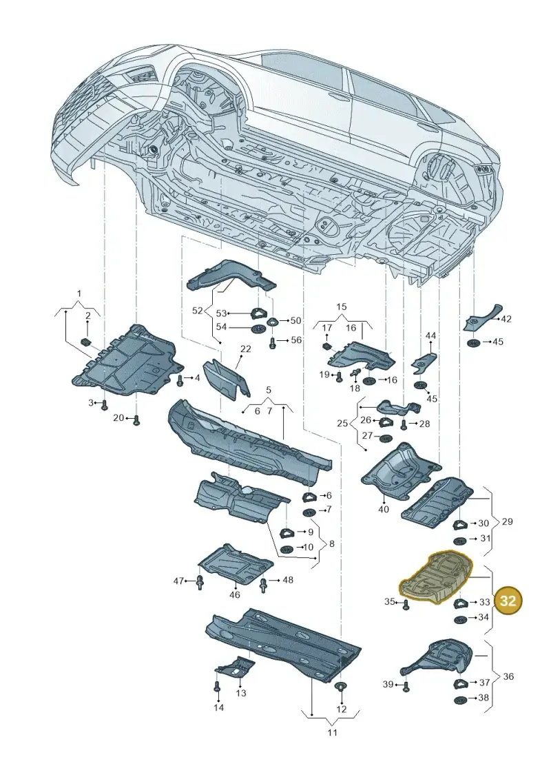 5Q0825701L — Volkswagen T-Roc BlueMotion (2017-2024) diagram 813825000, position 32