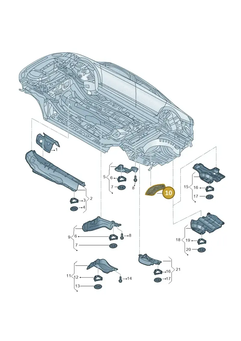 5Q0825710 — Volkswagen Jetta 1.4 (2017-2024) diagram 431825000, position 10