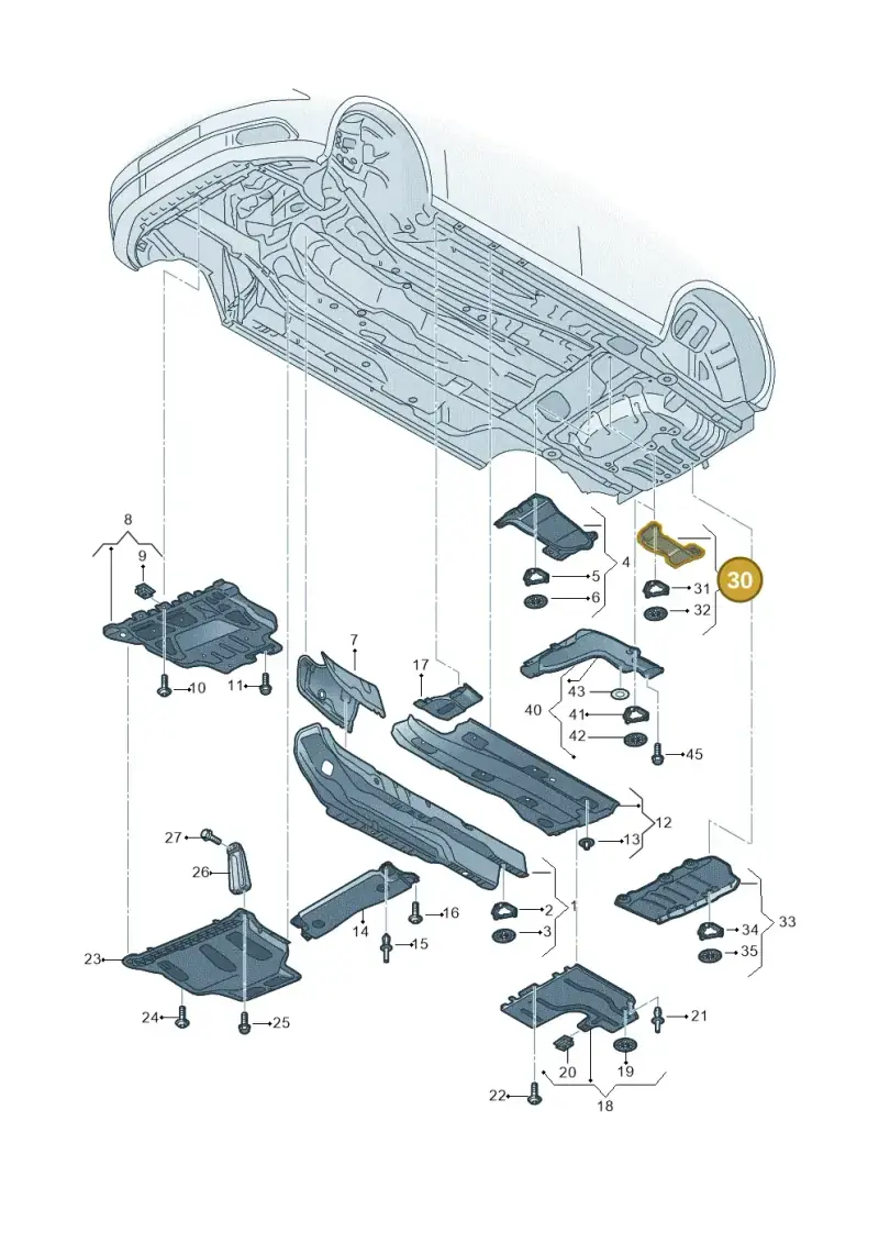 5Q0825721D — Volkswagen Golf 1.4 BlueMotion (2014-2017) diagram 746825000, position 30