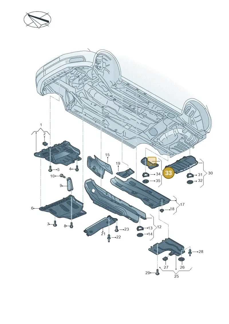 5Q0825721F — Volkswagen Golf Sportsvan 1.6 (2014-2020) diagram 780825000, position 33