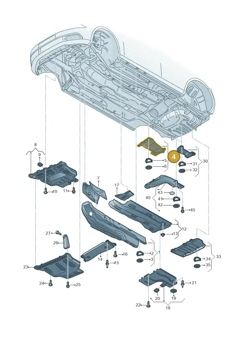 5Q0825729 — Volkswagen Golf 2.0 (2016-2020) diagram 746825000, position 4