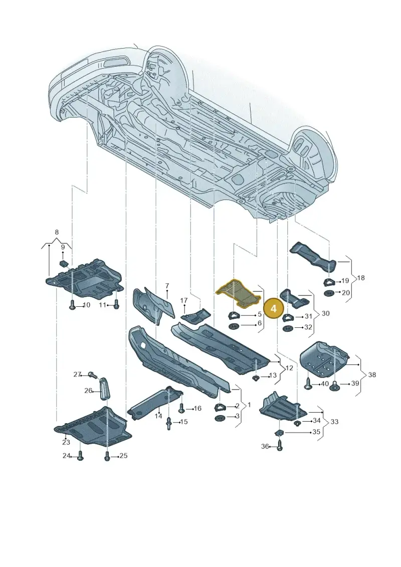 5Q0825729 — Volkswagen Golf Estate 1.4 (2014-2017) diagram 763825000, position 4