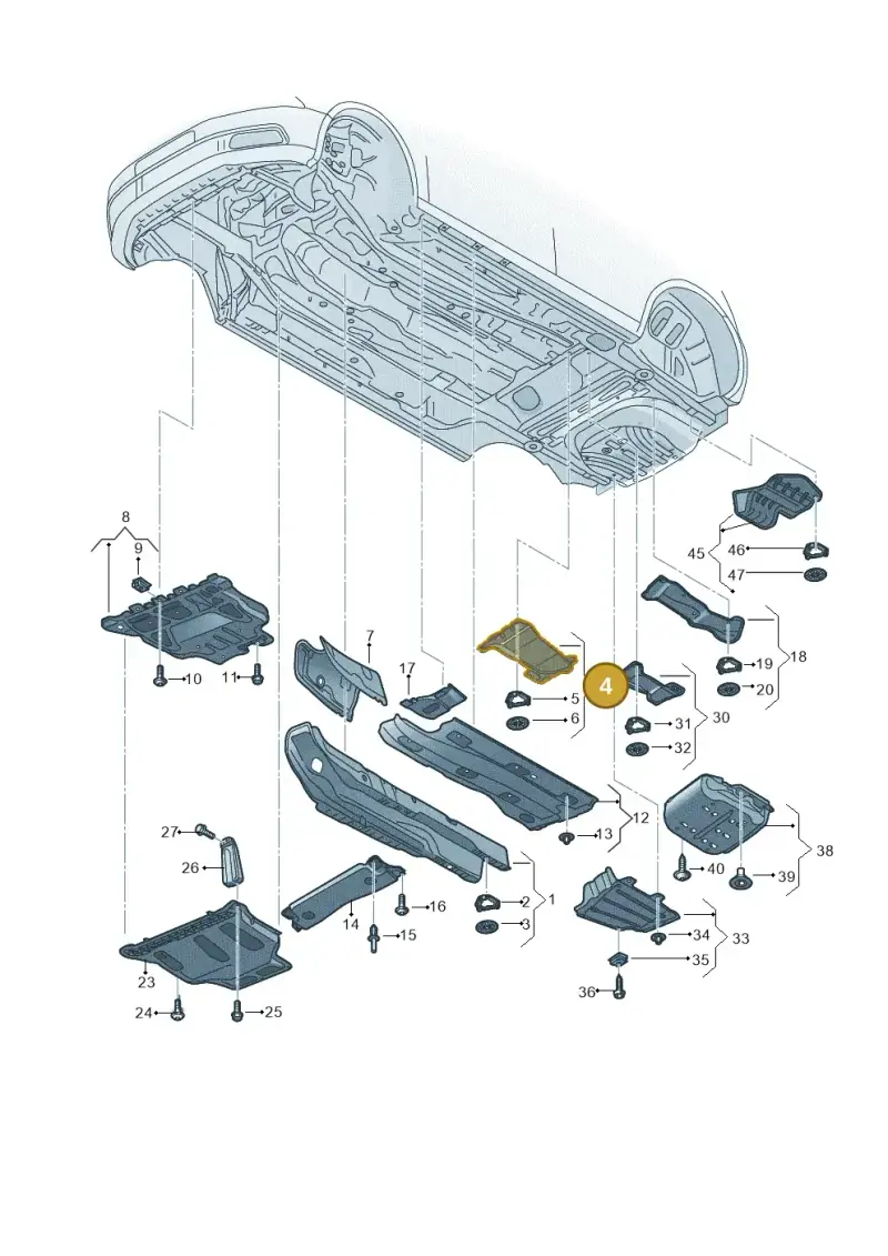 5Q0825729 — Volkswagen Golf 2.0 (2016-2020) diagram 827825500, position 4