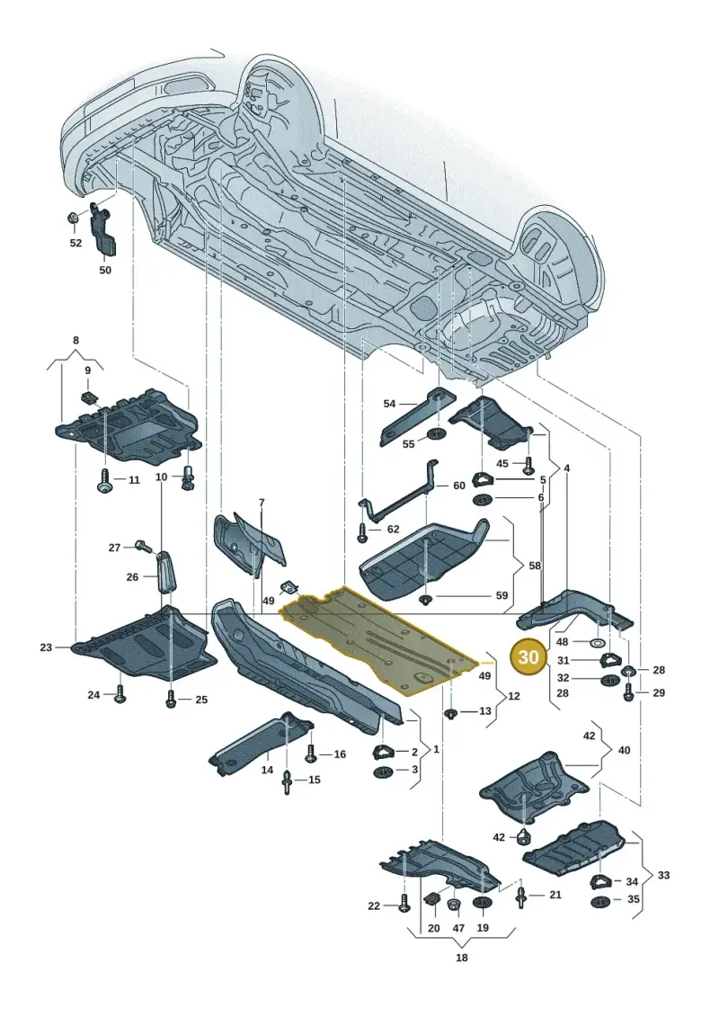 5Q0825735B — Volkswagen Golf 2.0 BlueMotion (2019-2024) diagram 5h0825000, position 30