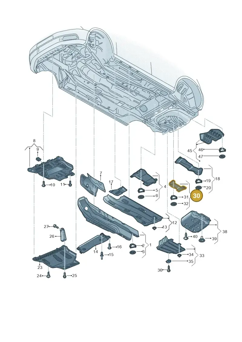 5Q0825735B — Volkswagen Golf 2.0 (2016-2020) diagram 827825500, position 30