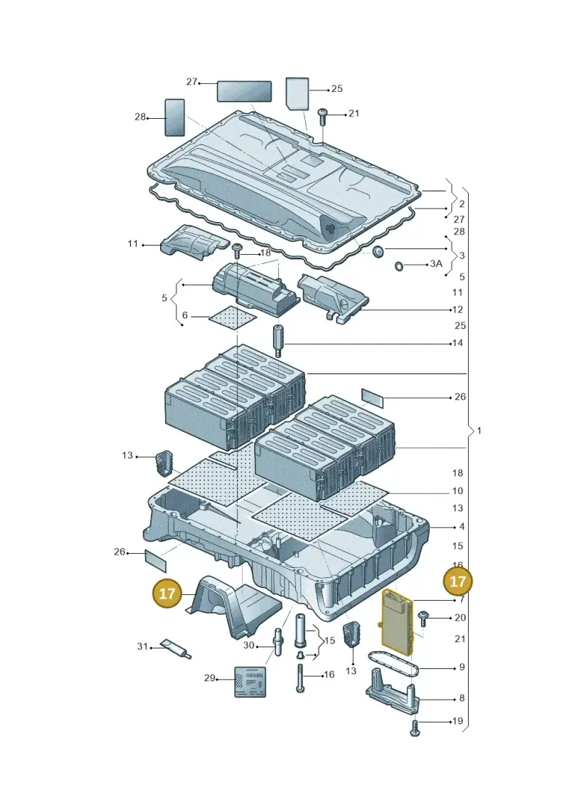 5Q0825755E — Volkswagen Passat (2018-2022) diagram 589915500, position 17