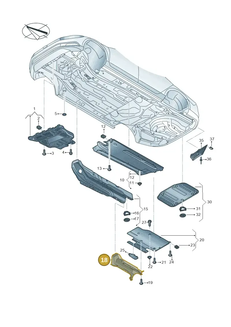 5Q0825755E — Volkswagen Passat saloon (2014-2024) diagram 793825020, position 18