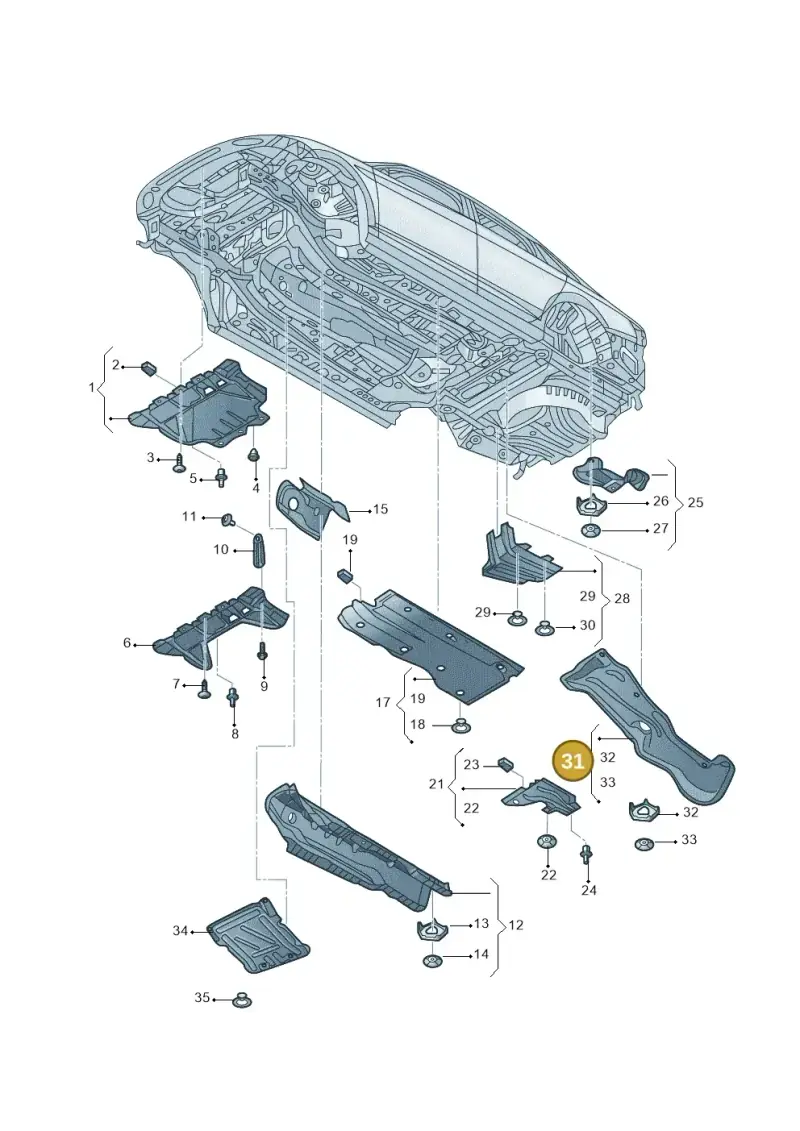 5Q0825756 — Volkswagen Sagitar 1.2T (2018-) diagram 590825000, position 31