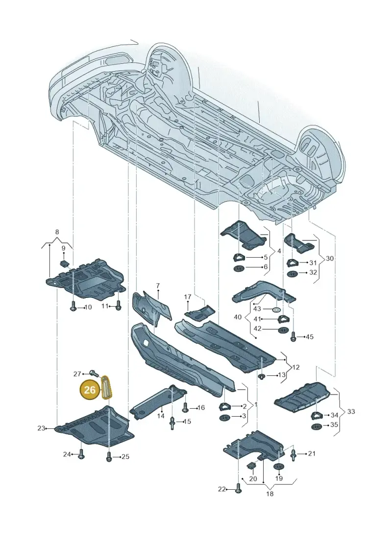 5Q0825922 — Volkswagen Golf 1.4 BlueMotion (2014-2017) diagram 746825000, position 26