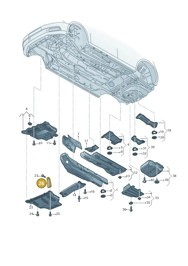 5Q0825922 — Volkswagen Golf Estate 1.4 (2014-2017) diagram 763825000, position 26