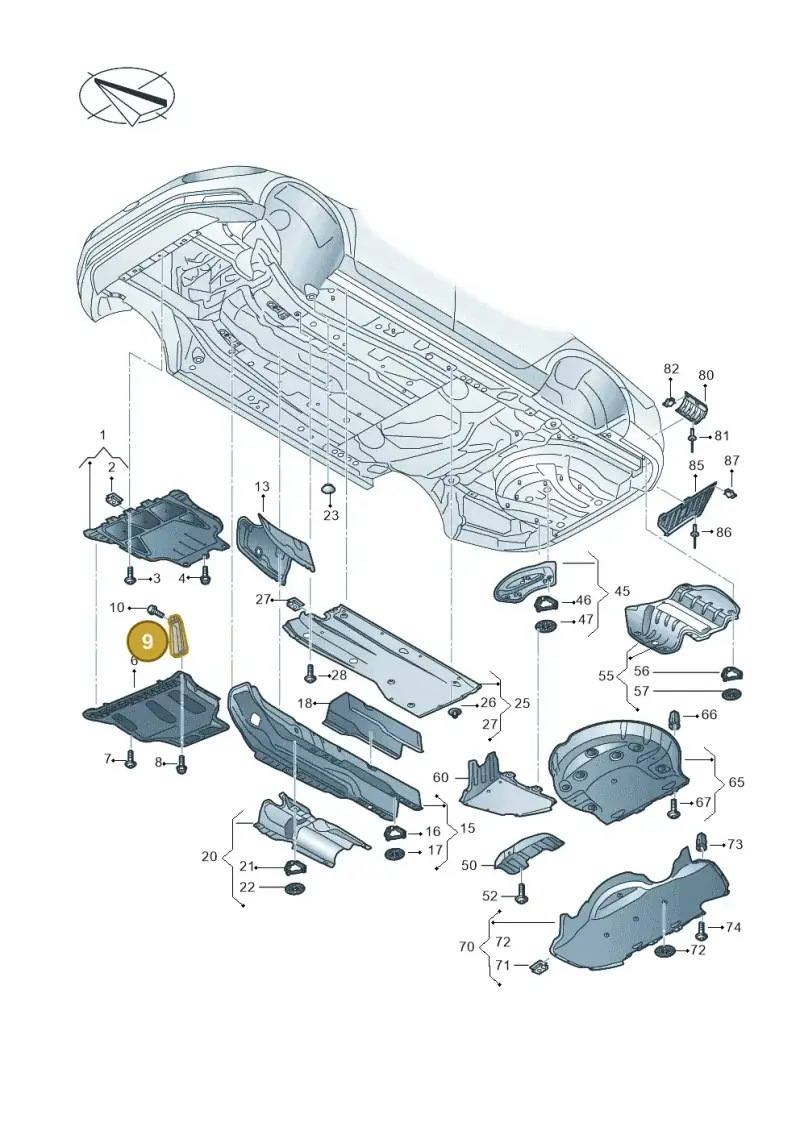 5Q0825922 — Volkswagen Passat saloon (2014-2024) diagram 793825100, position 9