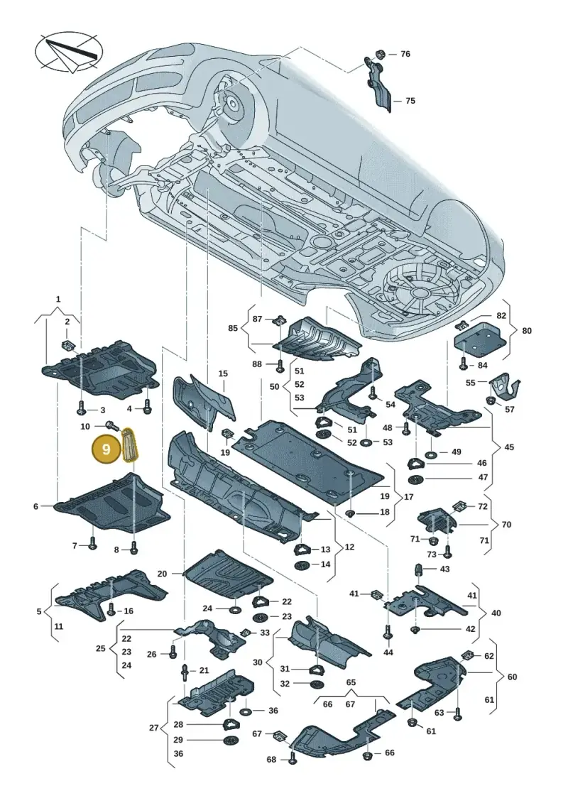 5Q0825922A — Volkswagen Caddy Maxi Kombi (2020-2024) diagram 2ka825000, position 9