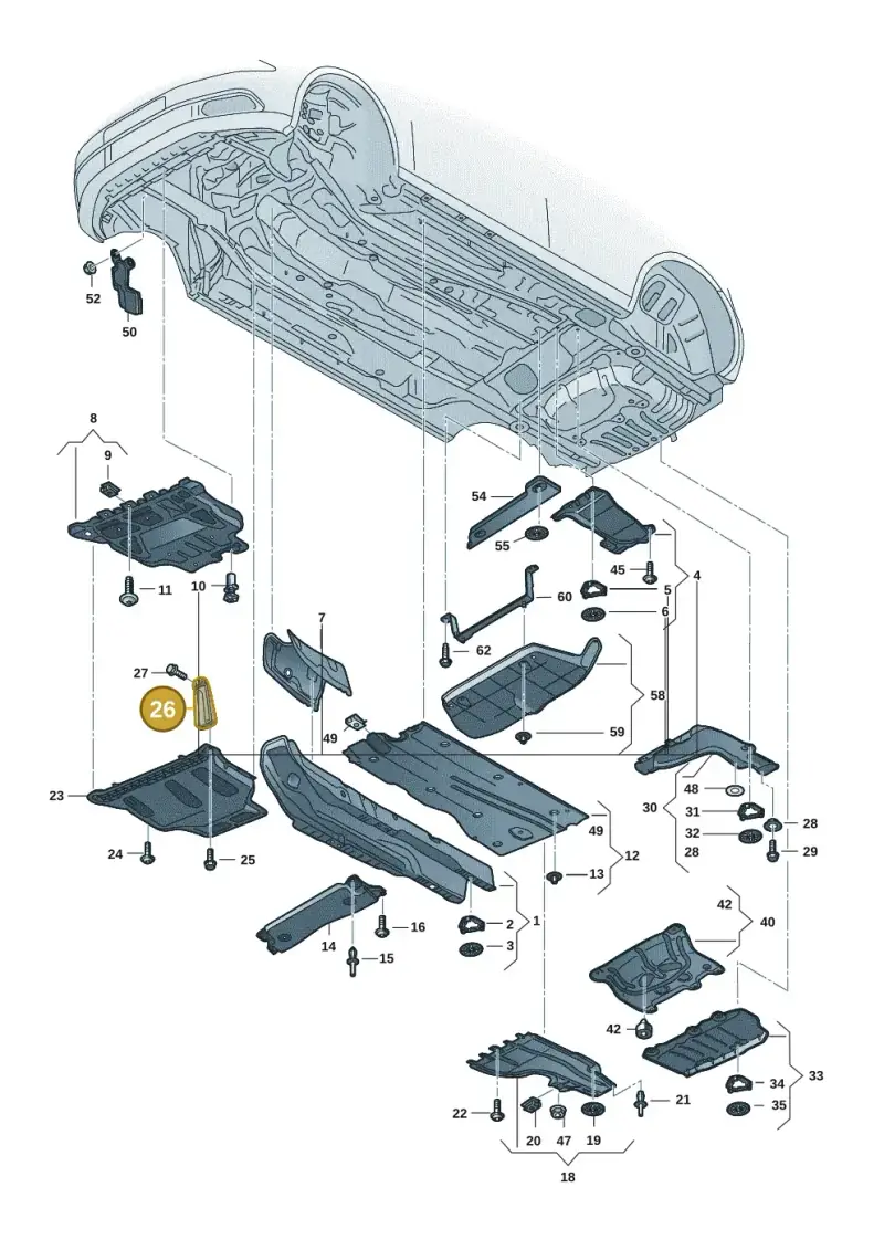 5Q0825922A — Volkswagen Golf 2.0 BlueMotion (2019-2024) diagram 5h0825000, position 26
