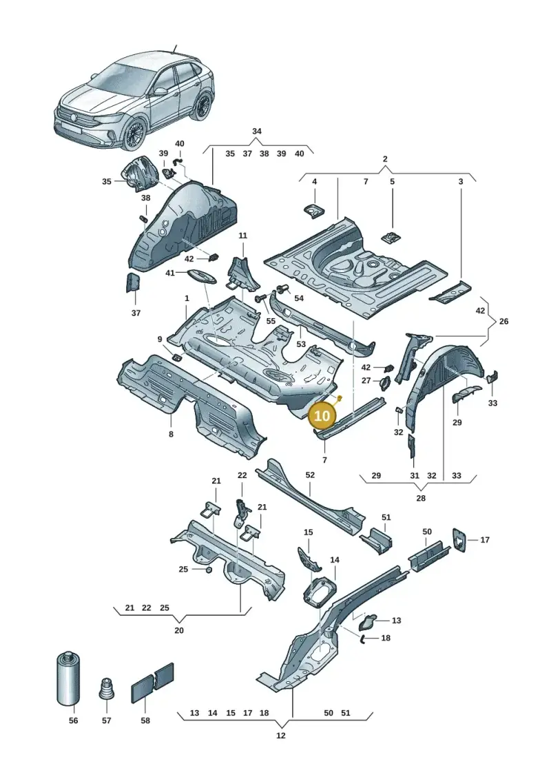 5Q0885473 — Volkswagen Taigo (2021-2024) diagram 2f0803400, position 10