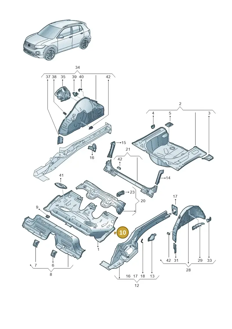 5Q0885473 — Volkswagen T-Cross 1,0 (2018-2024) diagram 587803010, position 10