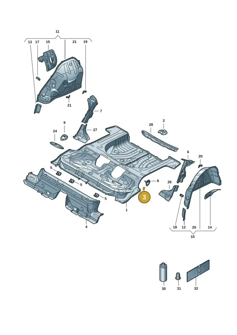 5Q0885473 — Volkswagen Golf 2.0 BlueMotion (2019-2024) diagram 5h0803015, position 3