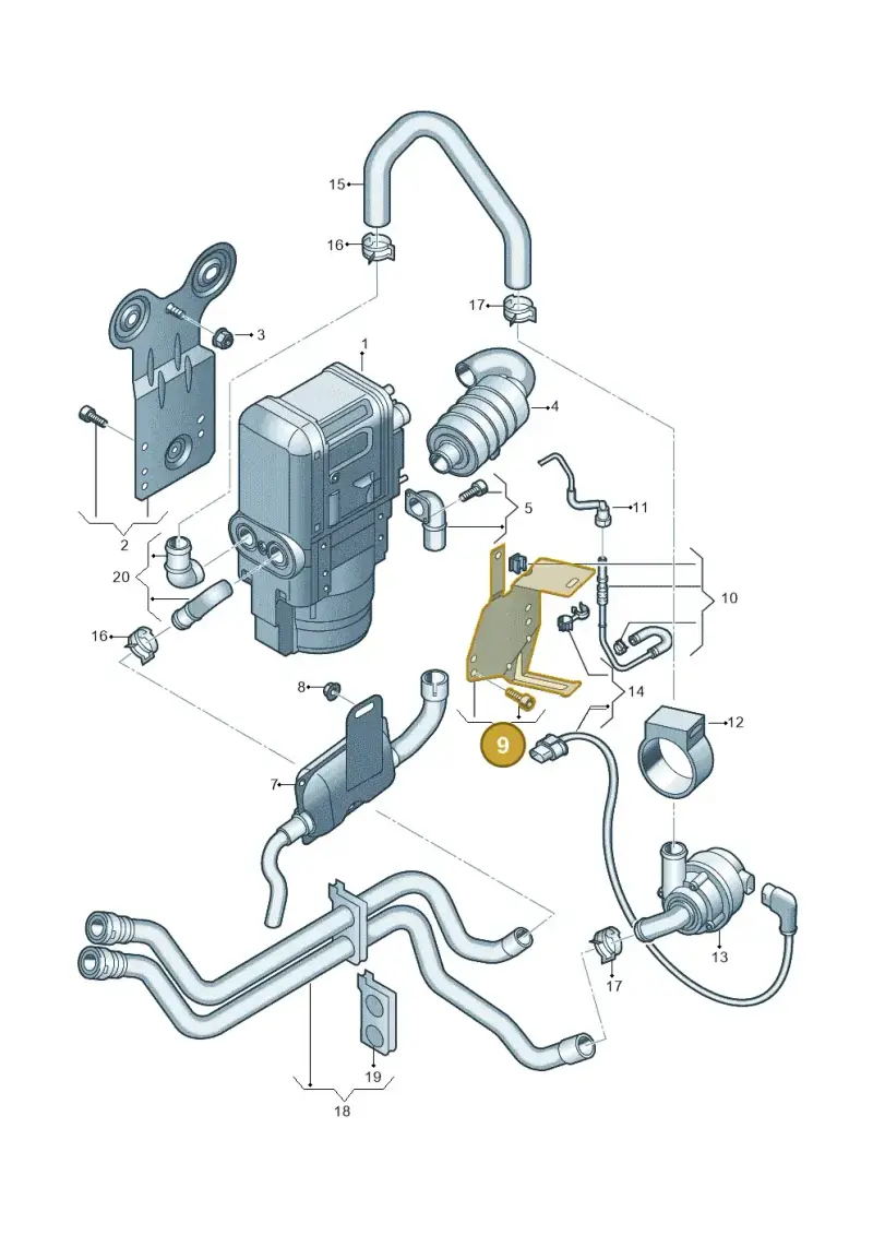 5Q0898595 — Volkswagen Caddy Maxi Kombi (2020-2024) diagram 3j0819700, position 9