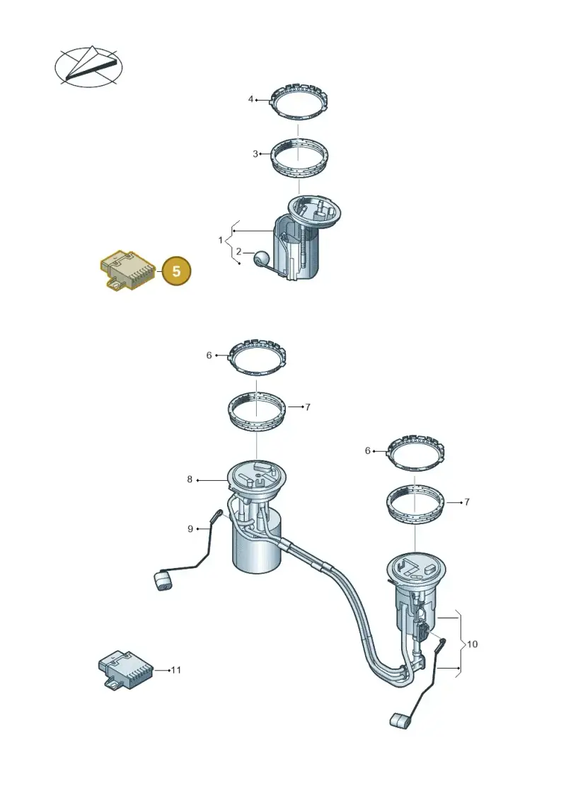 5Q0906093E — Volkswagen Tiguan 2.0 4Motion (2016-2024) diagram 884919300, position 5