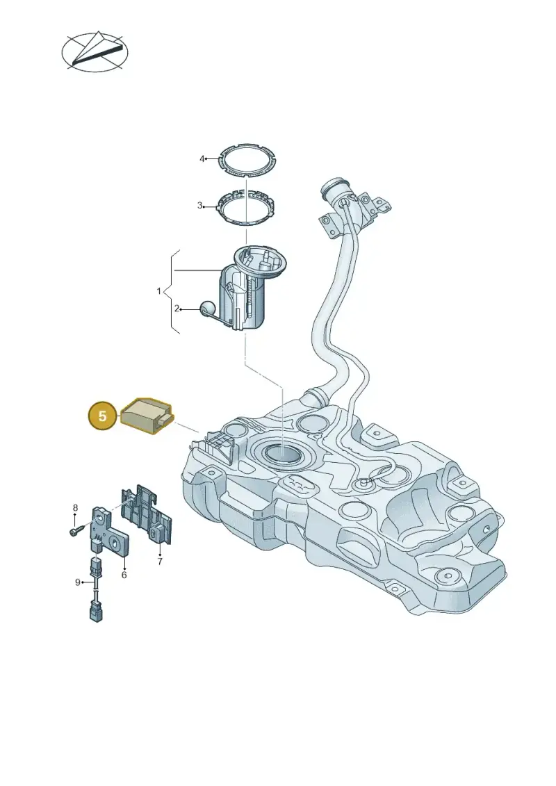 5Q0906121T — Volkswagen Golf 2.0 (2016-2020) diagram 746919310, position 5