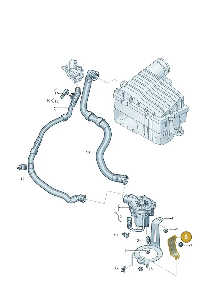 5Q0906129 — Volkswagen Golf 2.0 BlueMotion (2019-2024) diagram 596131100, position 6