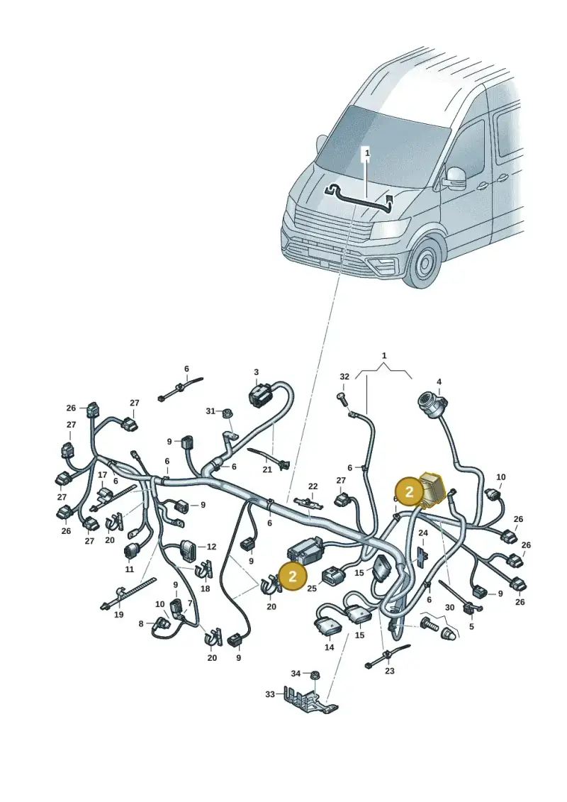 5Q0906379A — Volkswagen E-Crafter 35 (2018-2024) diagram 599971006, position 2