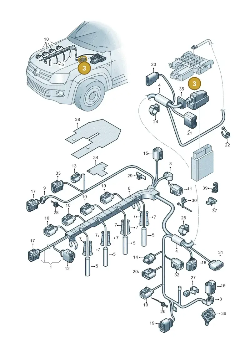 5Q0906379A — Volkswagen Amarok twin cab (2022-) diagram 894971050, position 3