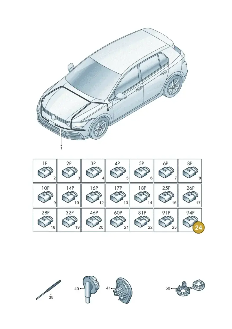 5Q0906385A — Volkswagen Golf 2.0 BlueMotion (2019-2024) diagram 5h0971080, position 24
