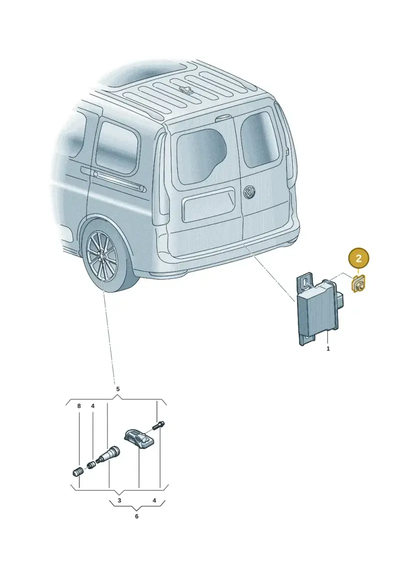 5Q0906407 — Volkswagen Caddy Maxi Kombi (2020-2024) diagram 2ka907011, position 2