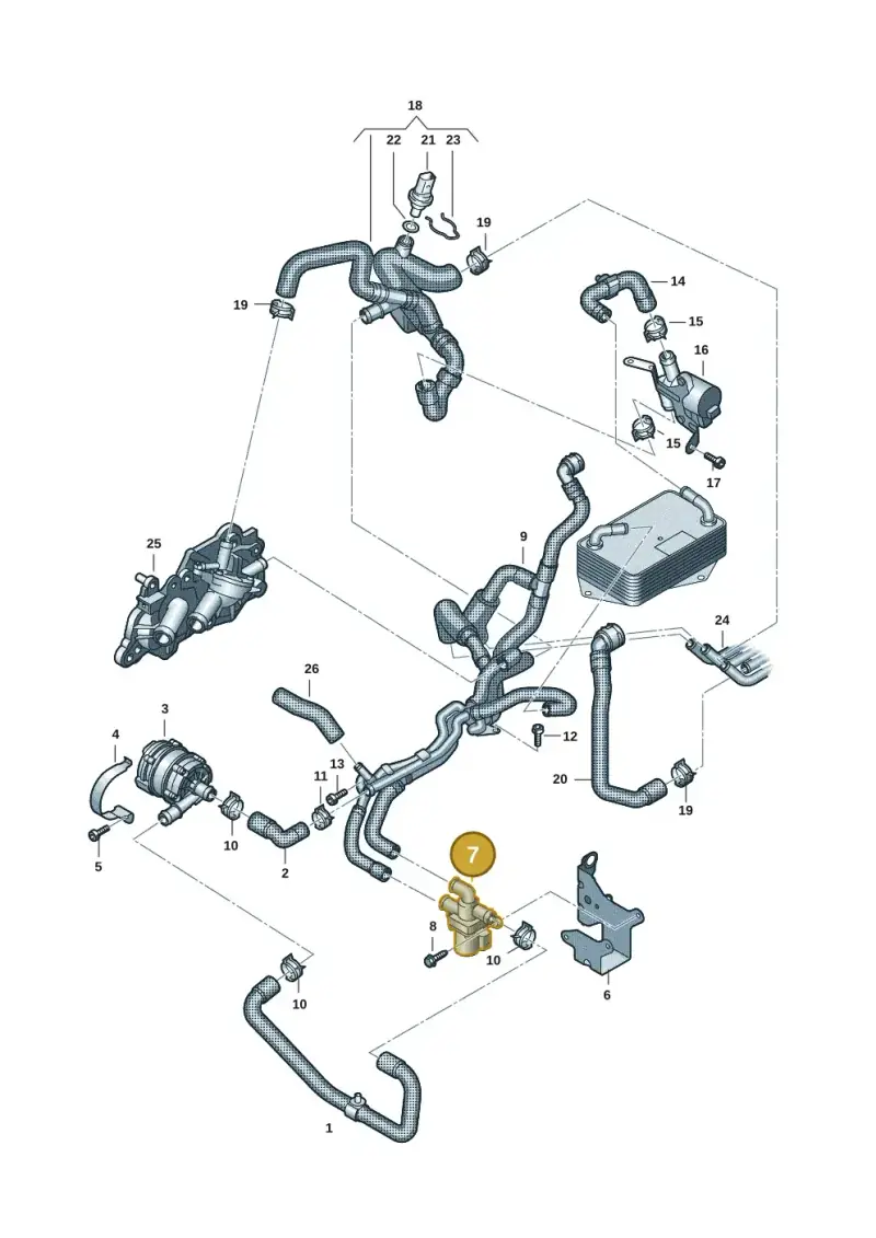 5Q0906457C — Volkswagen Multivan (2021-) diagram 7t0121254, position 7