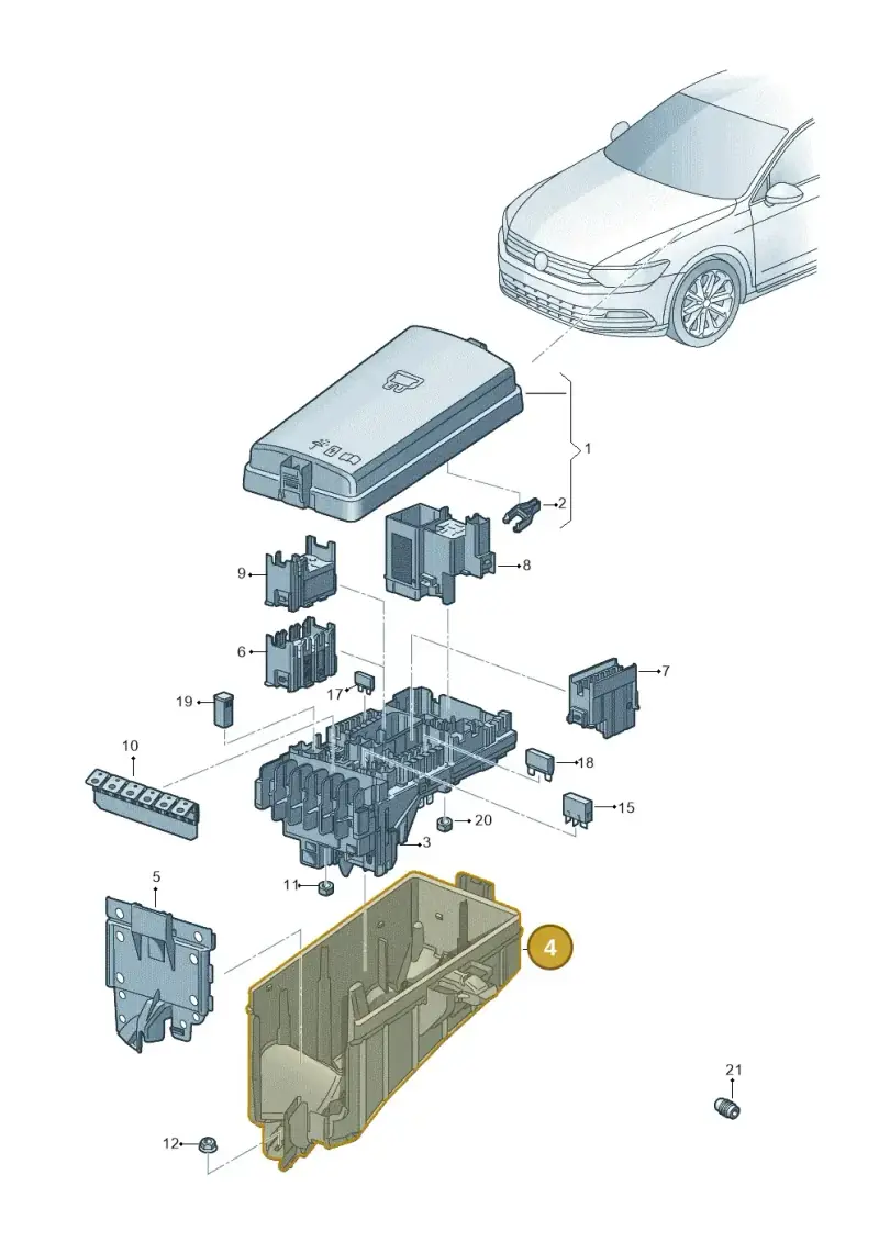 5Q0907361A — Volkswagen Passat saloon (2014-2024) diagram 793937100, position 4