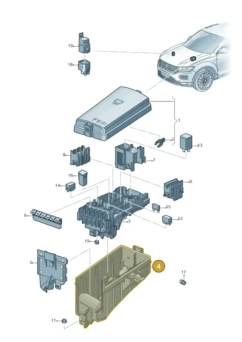 5Q0907361G — Volkswagen T-Roc BlueMotion (2017-2024) diagram 813937100, position 4