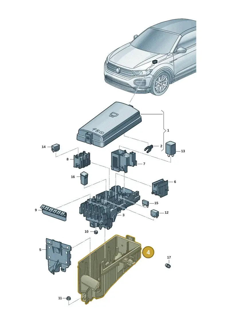 5Q0907361G — Volkswagen T-Roc convertible 1.5 (2019-2024) diagram 2gk937010, position 4