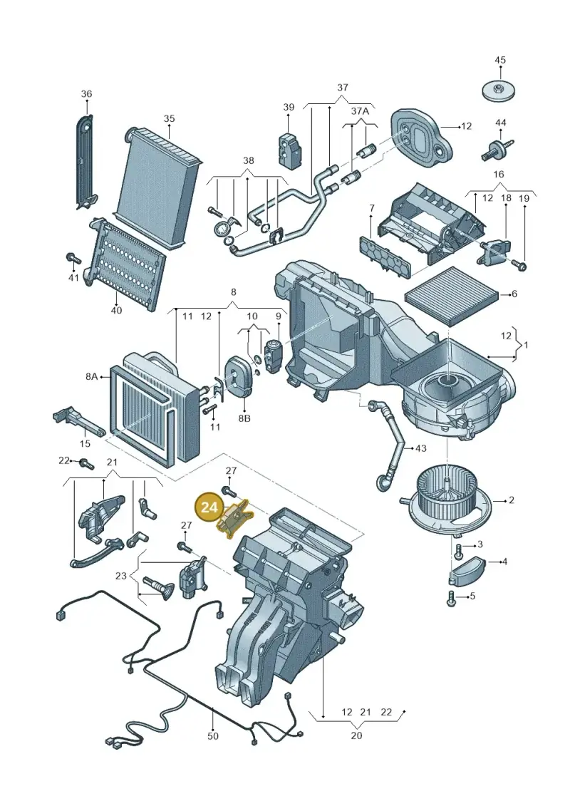 5Q0907511A — Volkswagen Golf 2.0 BlueMotion (2019-2024) diagram 827820100, position 24